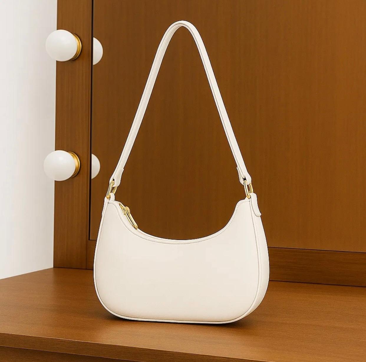 New Solid Color Shoulder Bag for Women | Elegant Underarm Hobo Clutch | Casual Trendy Crescent Purse
