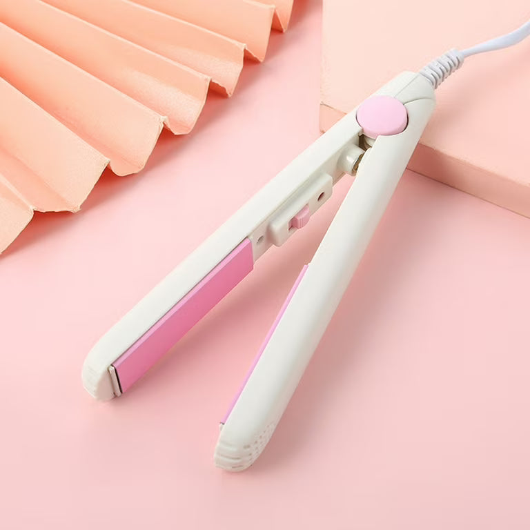 Mini Hair Straightener, Portable Ceramic Plate Flat Iron | Travel & Pocket Size Hair Styling Tool for Girls, Lightweight Hair Straightener, Straightener for College Girls, Quick Heat Hair Straightener, Affordable Mini Hair Straightener, Compact Flat Iron