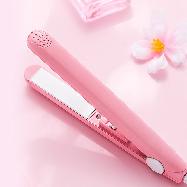Mini Hair Straightener, Portable Ceramic Plate Flat Iron | Travel & Pocket Size Hair Styling Tool for Girls, Lightweight Hair Straightener, Straightener for College Girls, Quick Heat Hair Straightener, Affordable Mini Hair Straightener, Compact Flat Iron