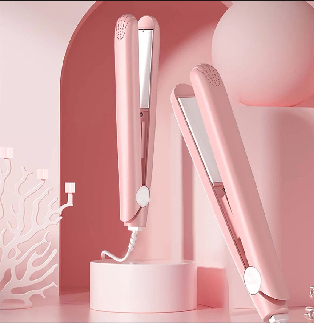Mini Hair Straightener, Portable Ceramic Plate Flat Iron | Travel & Pocket Size Hair Styling Tool for Girls, Lightweight Hair Straightener, Straightener for College Girls, Quick Heat Hair Straightener, Affordable Mini Hair Straightener, Compact Flat Iron