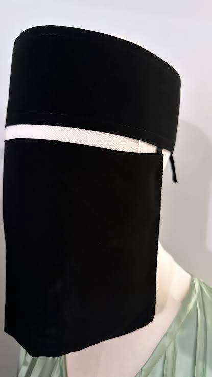 Short Length Forehead Saudi Niqab Ready-to-Wear Hijab, Extra Small, 7X11 High-Quality Lightweight Imported Chiffon and Georgette, Comfortable and Modest