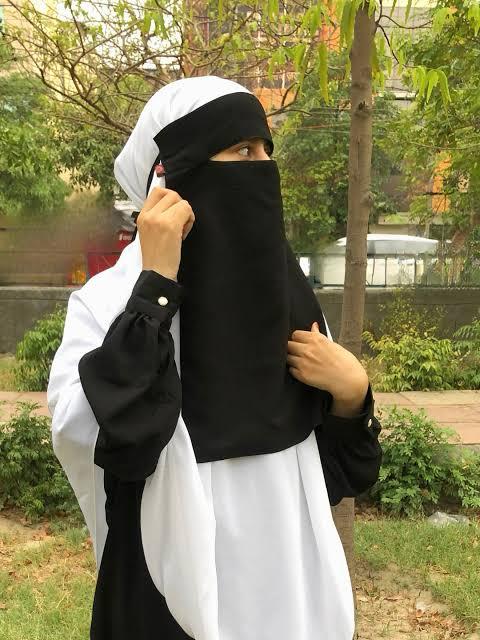 Short Length Forehead Saudi Niqab Ready-to-Wear Hijab, Extra Small, 7X11 High-Quality Lightweight Imported Chiffon and Georgette, Comfortable and Modest