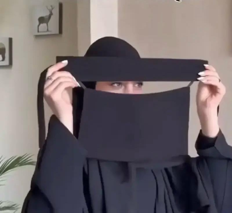 Short Length Forehead Saudi Niqab Ready-to-Wear Hijab, Extra Small, 7X11 High-Quality Lightweight Imported Chiffon and Georgette, Comfortable and Modest