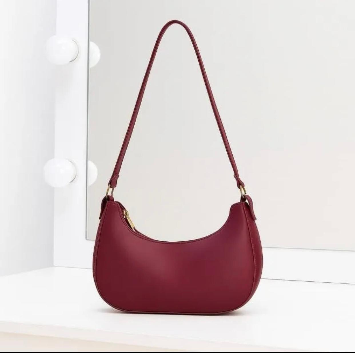 New Solid Color Shoulder Bag for Women | Elegant Underarm Hobo Clutch | Casual Trendy Crescent Purse