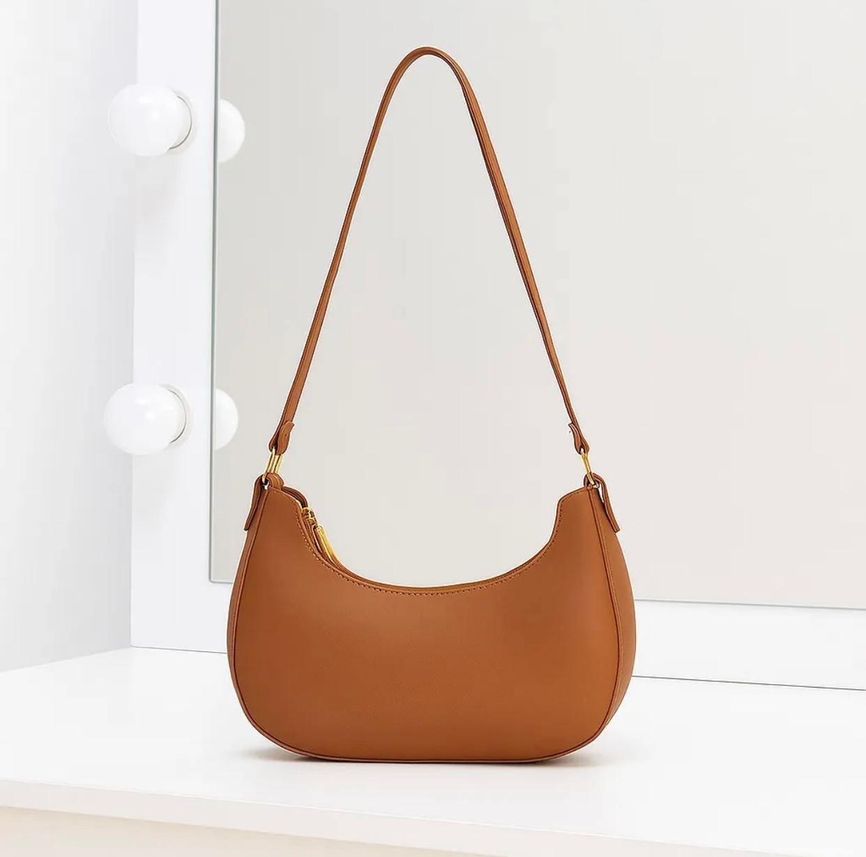 New Solid Color Shoulder Bag for Women | Elegant Underarm Hobo Clutch | Casual Trendy Crescent Purse