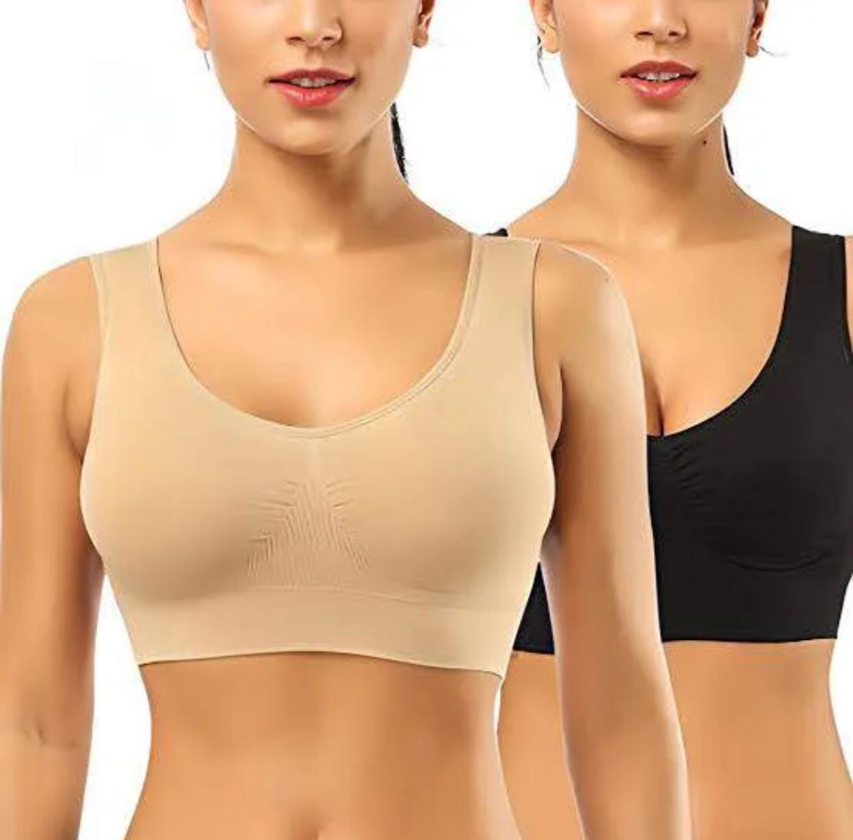 Fausa Seamless Comfort Cotton Sports Bra Non-Wired Removable Padded Sleep Crop Top Bralette Everyday Comfort Sport Bra