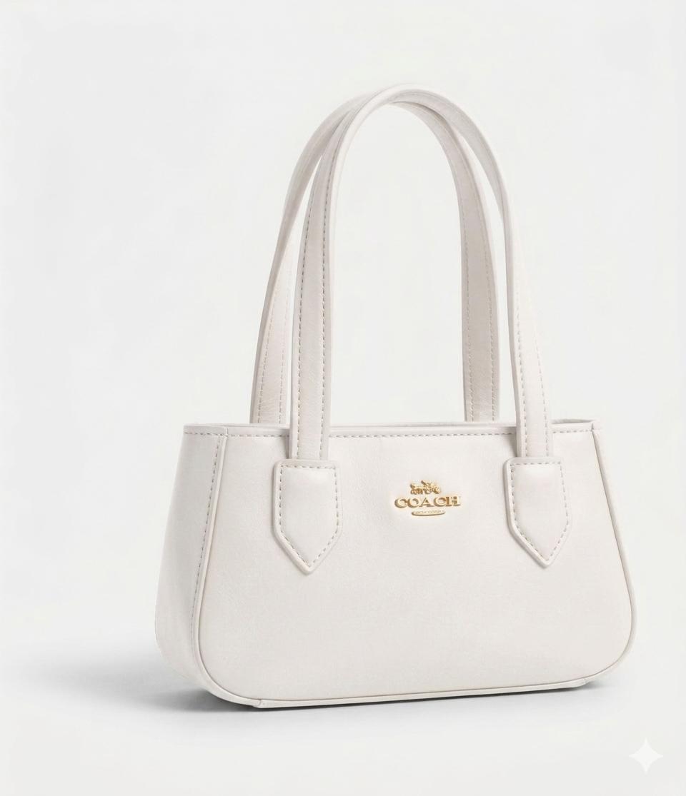 Coach Women's Beige Leather Shoulder Bag – Elegant Designer Handbag for Everyday Use