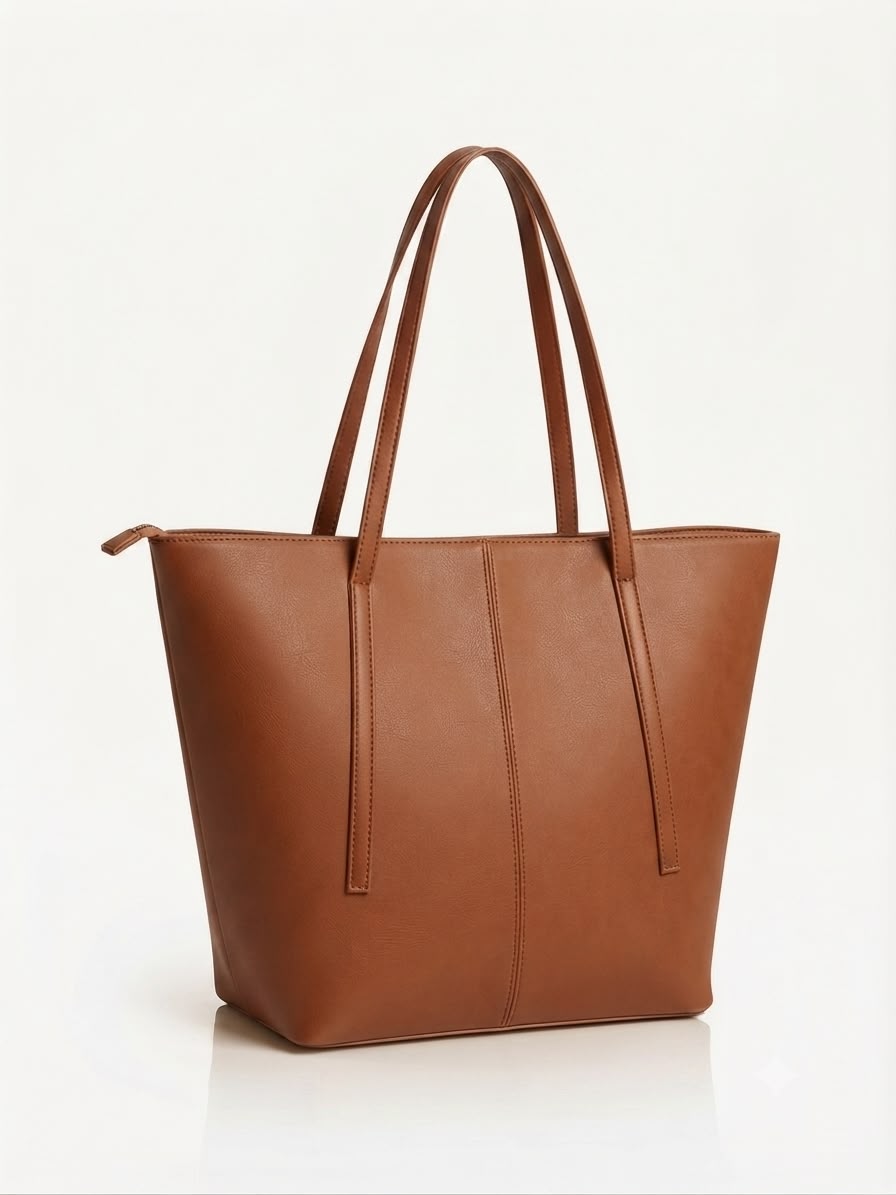 Black Women’s Tote Bag – Large PU Leather Shoulder Handbag for Work and Everyday Use