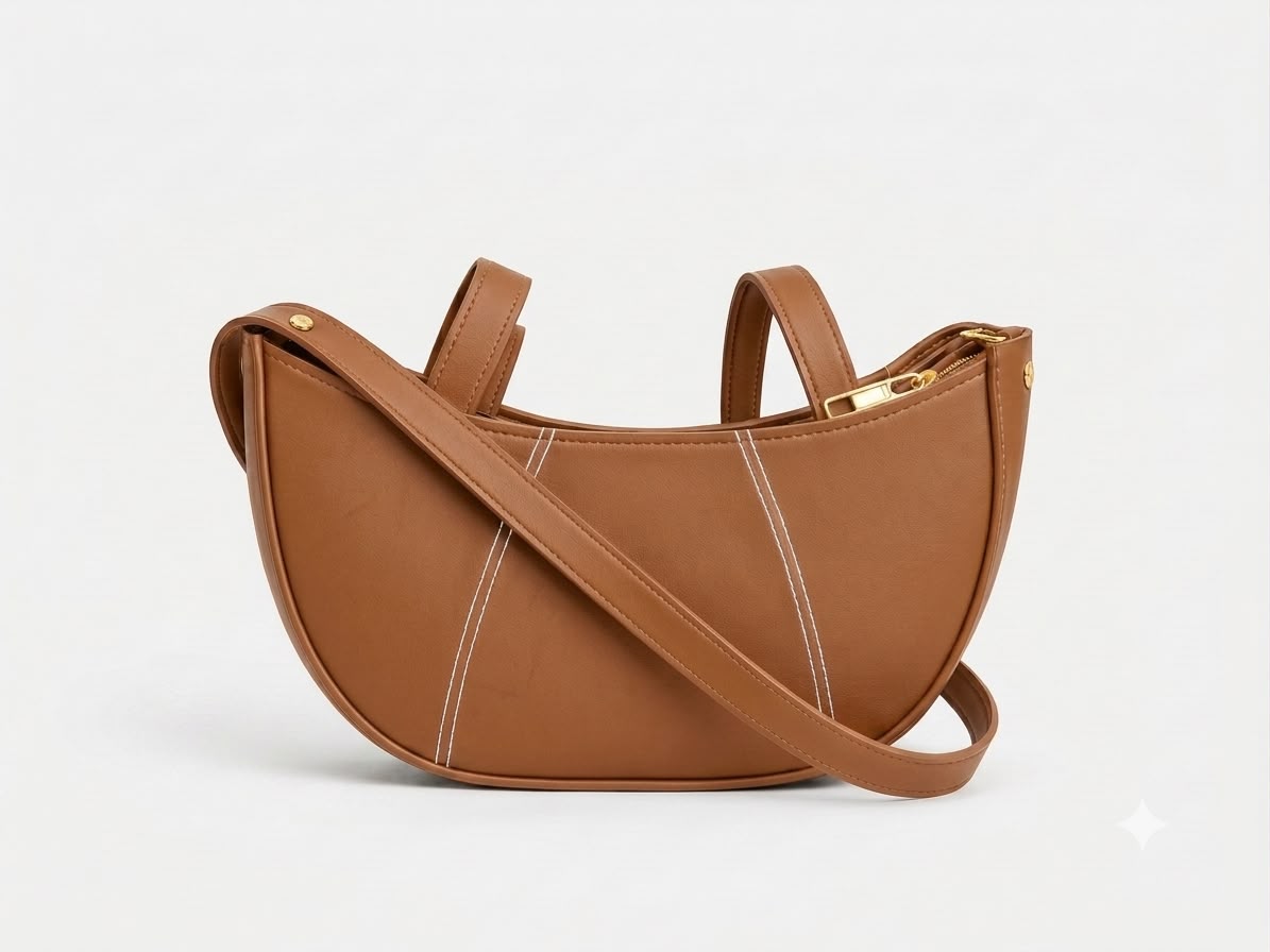 Dave Moon Bag – Premium PU Leather Crescent Shoulder & Crossbody Bag for Women